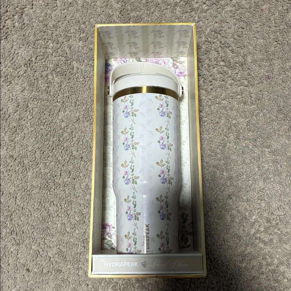 Nib Hydrapeak Floral bloom Gold Ivory  Tumbler 32oz